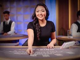 Multi-camera live-dealer studio with roulette table and professional croupier